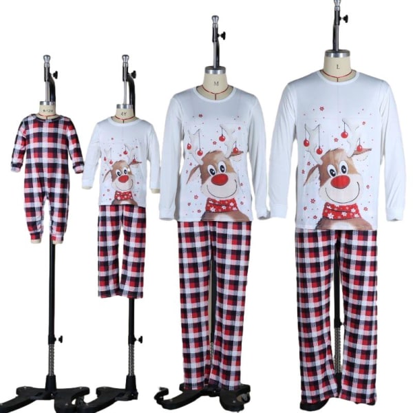 Familj jul Pyjamas Set Renar och Snowflake mönster Children 8T