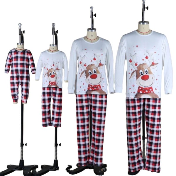 Familj jul Pyjamas Set Renar och Snowflake mönster Women L