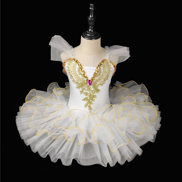 Professionell Ballerina Ballet Tutu för Barnflickor och Vuxna Danskläder white 110