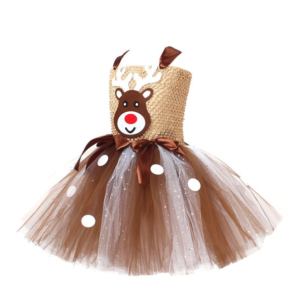 Toddler flicka julklänning Tutu klänning jul outfit L
