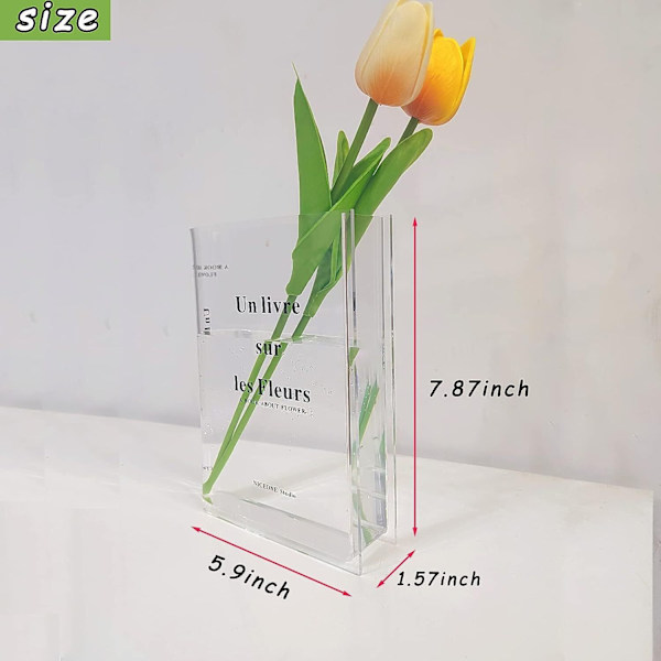 Akrylbokblomvas Klar för Heminredning Transparent A
