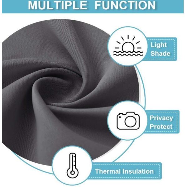 Varmeisolerende dørgardiner med mørkleggingsfunksjon, uten hull 30*40IN