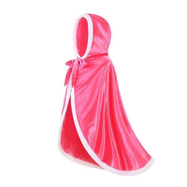 Girls Dress Up Hodded Cape Kostym för Princess Cloaks pink 140