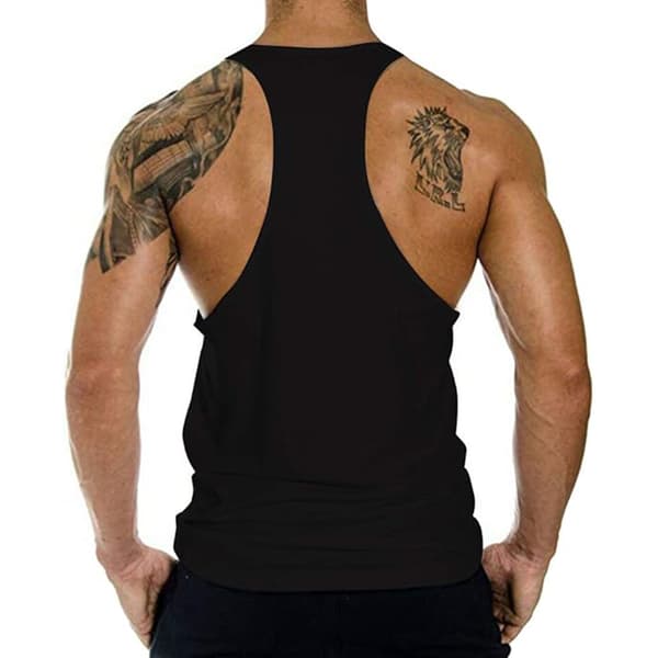 Miesten Kuntosali Bodybuilding Stringer Tank Top White L