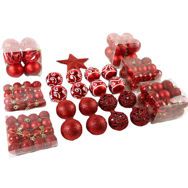 101 st set prydnadsföremål som för julgran Red