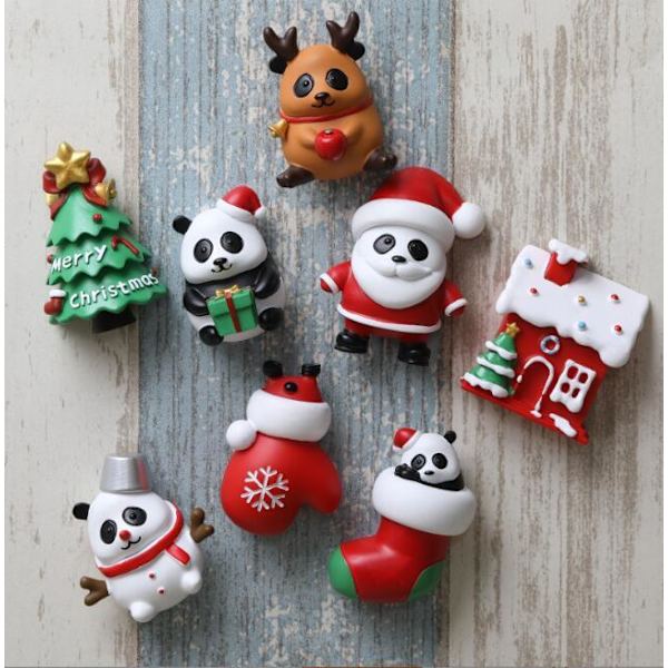 9 kpl Jouluaiheisia Resin-Magneetteja Jääkaappitarroja 9PCS
