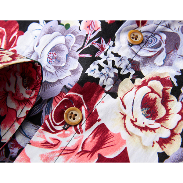Herr Hawaiian Button Down blommönstrad skjorta color4 3XL