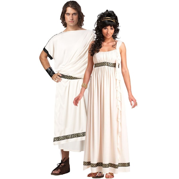 Grekisk Toga Kostym för Par (Man & Kvinna) Women M