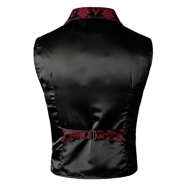 Miesten Victorian-tyylisen puvun liivi Steampunk Gothic Waistcoat Red S