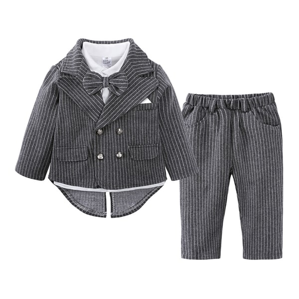 3st Baby Boys Gentleman Sets blazer och byxor och långärmad skjorta 100