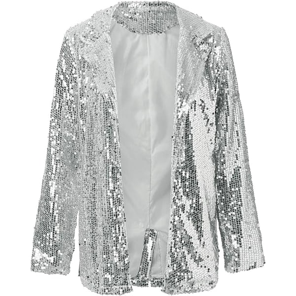 Kvinnlig Blazer, Lättviktig, Långärmad, Enknapp, Slank Blazer Silver L