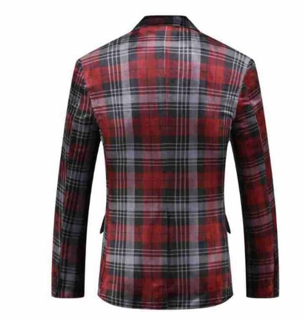 Chambray blazer för män Enkel och snygg Red 48