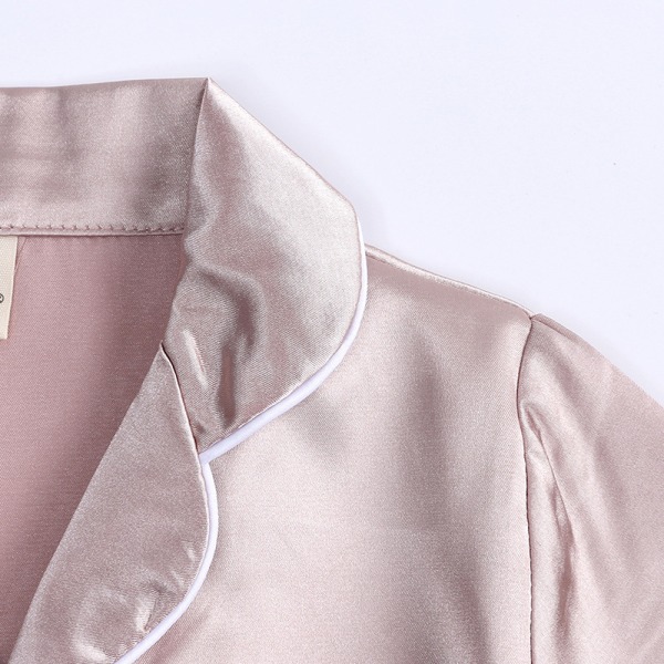 Satin Pyjamas Set i Siden, Kortärmad, Barnkläder för Sovkläder apricot 160