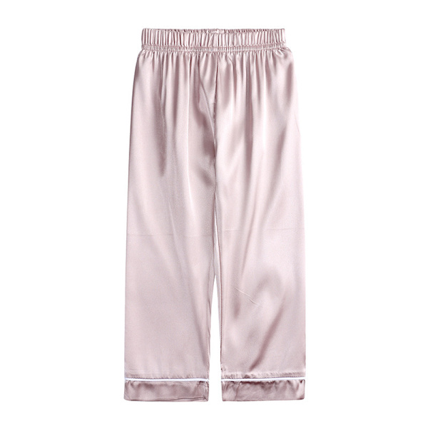 Satin Pyjamas Set i Siden, Kortärmad, Barnkläder för Sovkläder apricot 130