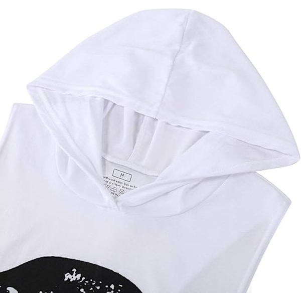Miesten treenihupparihihaton lihaspaita kehonrakennukseen White M