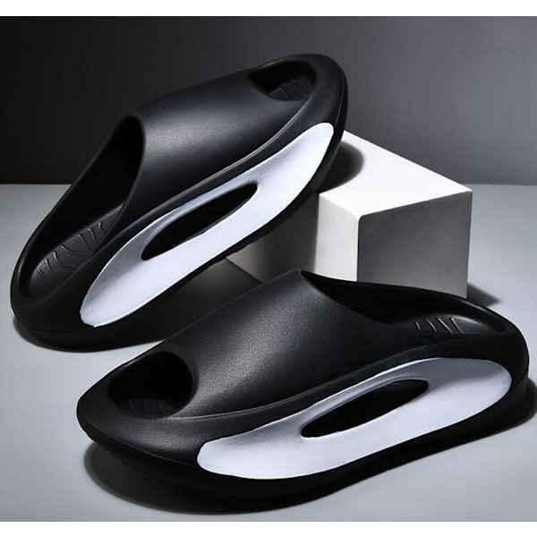 Herrar Casual Ytterkläder Tjocka Botten Svala Tofflor Black 44-45