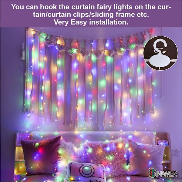 USB-drivna Hängande Fönster-Fairy Lights Colorful
