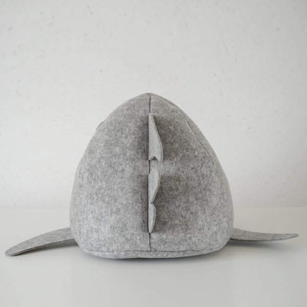 Kattetoilet Varmt Kattemad Shark-Formet Hus Varmt Kennel Killinge Seng Grey