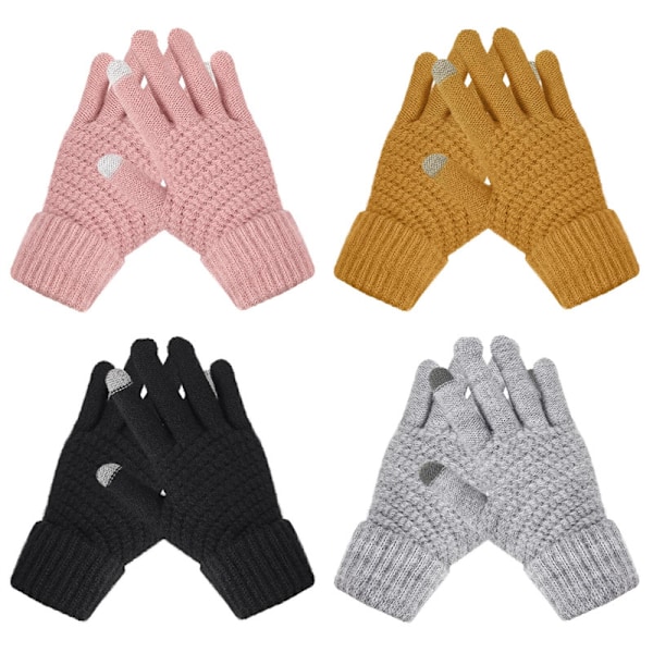 Vinterhandskar Dam Touchscreen Handskar för Kvinnor 4PCS#3