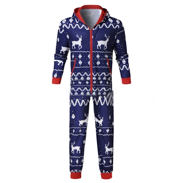 Julfamiljsmatchande pyjamas Hoodies blue M