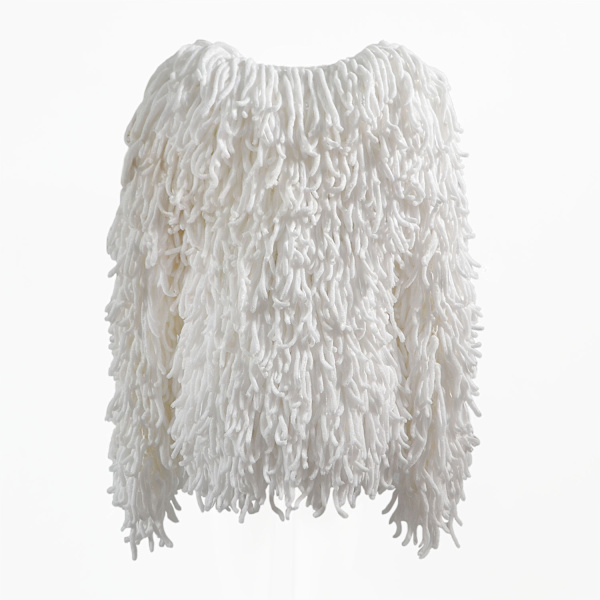 Plush Kjoljacka för Kvinnor Höst och Vinter White XL