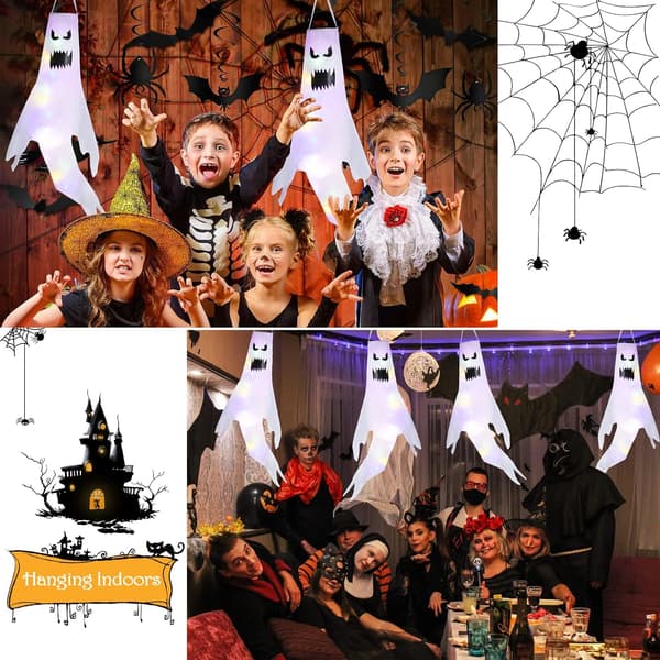 2-pack Halloween Spöke Hängande Vindstrutar För Utomhusdekorationer Style 2