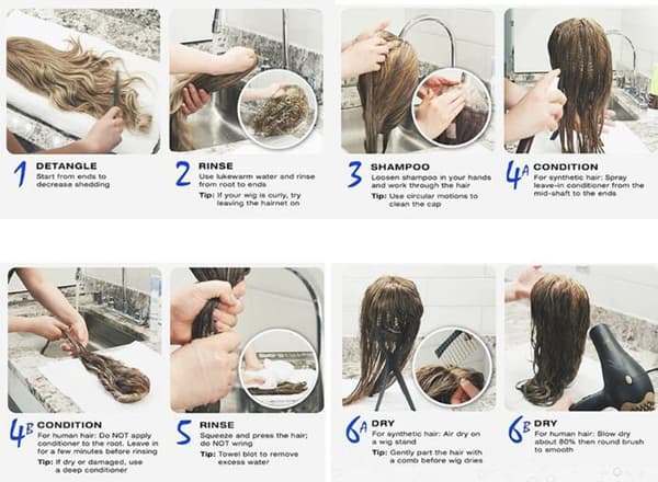 Peruk Med Bangs Och Gradientlockar STYLE 2