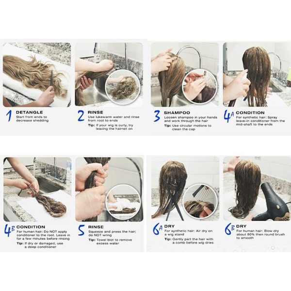 Peruk Med Bangs Och Gradientlockar STYLE 3