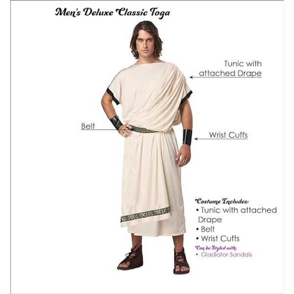 Gresk Toga Kostyme for Par - Kles for Mann og Kvinne Men M