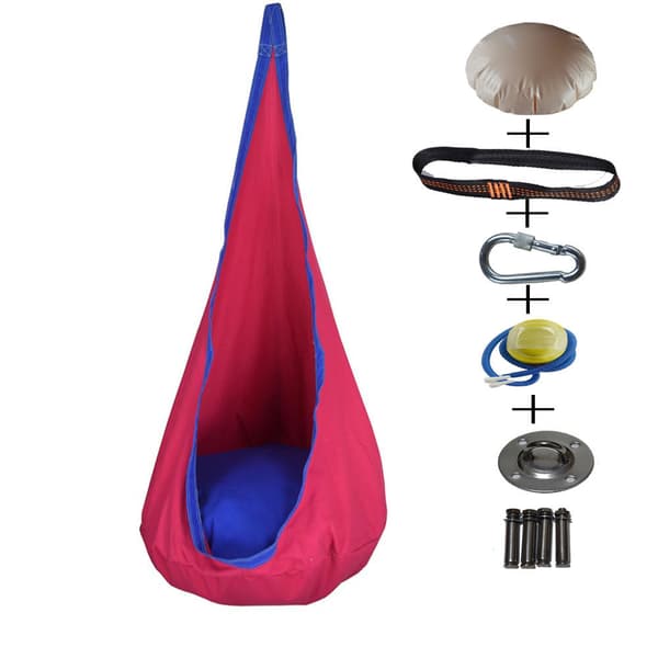 Barn Pod Swing Seat Bomull Barn Hängmatta Stol Red