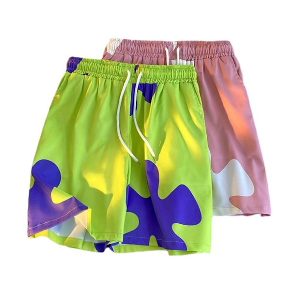 Badbyxor för män med snab torkande strandshorts Green M