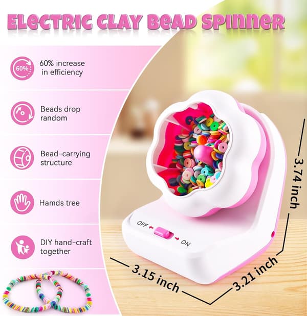 Elektrisk leireperle-spinner med base Automatisk leireperle-spinner 10.3*8*10CM