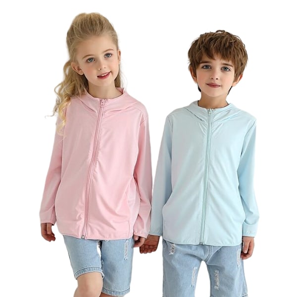 Solskyddsjacka med huva för pojkar, flickor pink 110cm