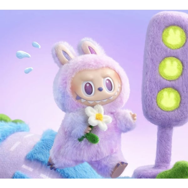 3.0 Labubu pehmolelu avaimenperä 3. sukupolvi Heartbeat Macaron -sarjan pehmolelu purple