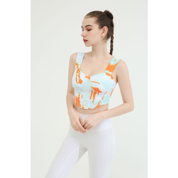Sport med bröstkuddar multi-color printing bh evening sunset l