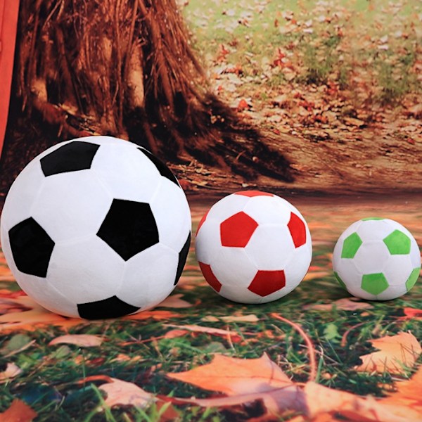 Plysch fotbollar fluffig fylld fotbollskudde black 30cm