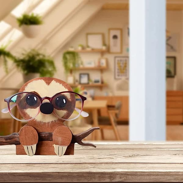 Djurglasögonhållare Söt träglasögonställ Sloth