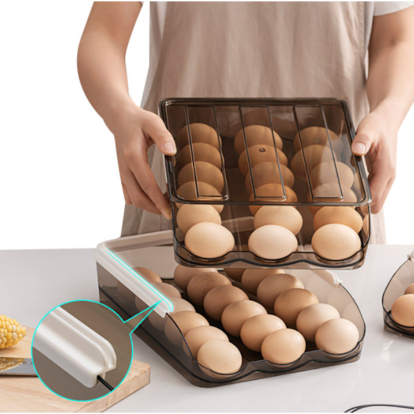 Egg Fresh Förvaringsbox för kylskåp 2 layer