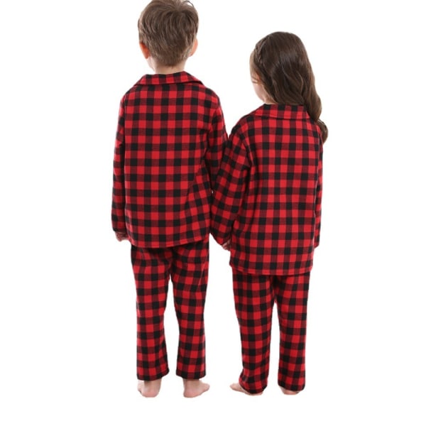 Jul Familj Matchande Kläder Röd Rutig Pyjamas Red 120cm