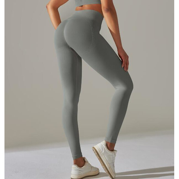 Solid Färgad Stretch Yoga Kläder Gray M