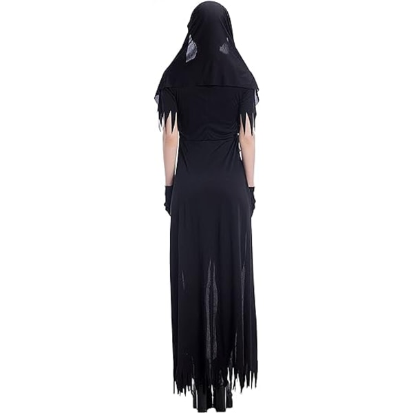 Nun-Kostym för Kvinnor Nun Klänning Halloween Cosplay L