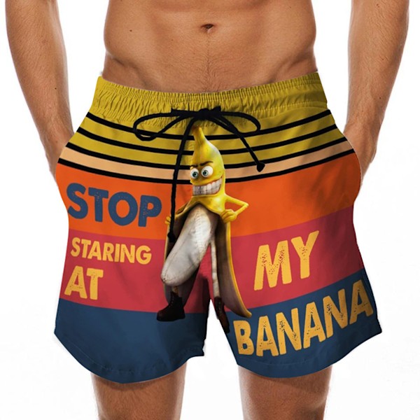 Sluta titta på min kuk herr badbyxor, roliga snabbtorkande strandshorts Color 8 L