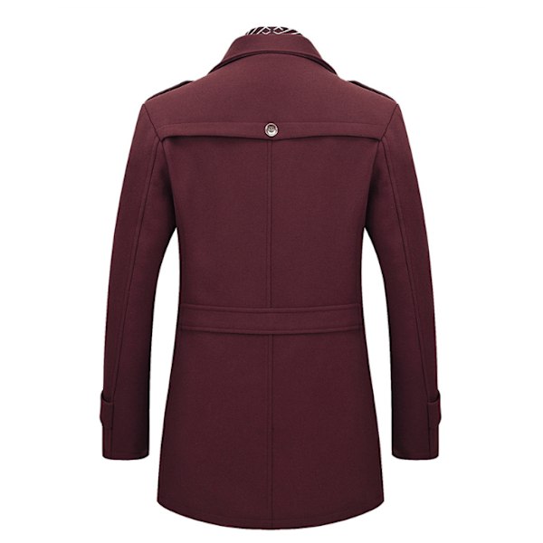 Herrar Herringbone Tweed Lång Kavaj Red 3XL