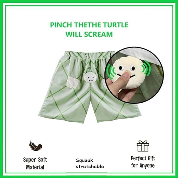 Funny Chicks Turtle Shorts, Cute Retractable Chicks Shorts Green L