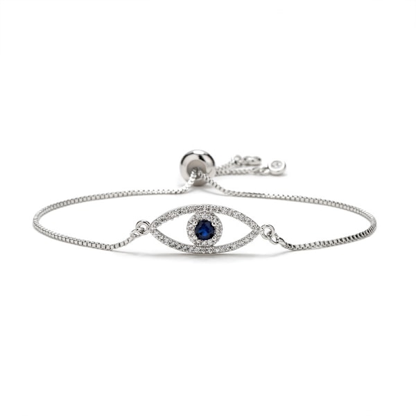 Guldband med ont öga, 18K guldpläterat justerbart ojo-armband Silver