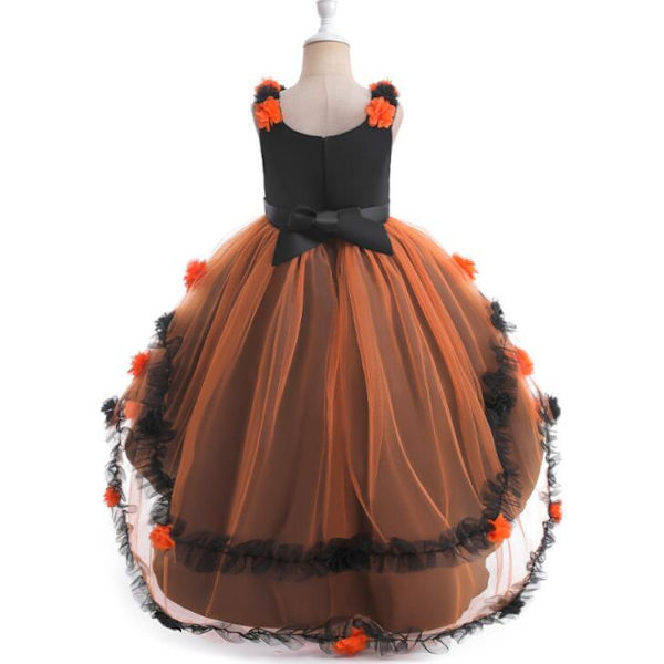Tyttöjen kukkakakku-verkkohelma Orange 120CM