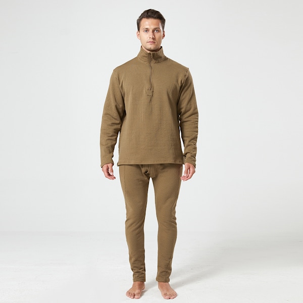 Mænds Termisk Underundertøj Langt Bukser Sæt khaki XL