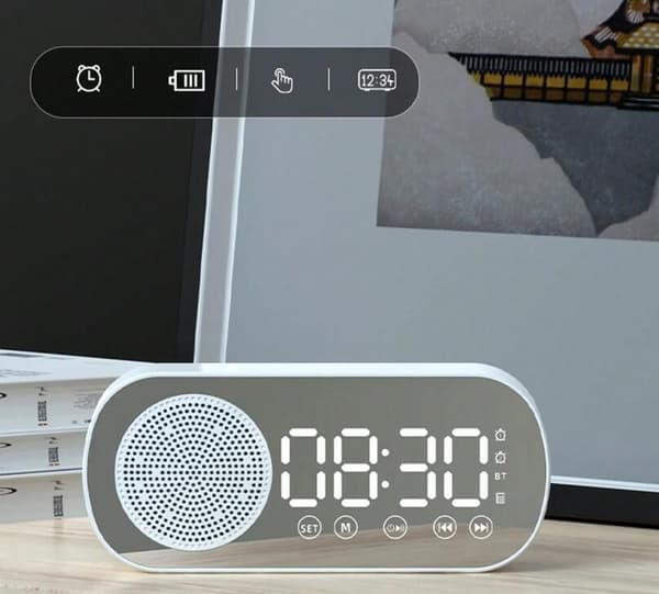 Trådløs Bluetooth-høyttaler, Multifunksjonell Høy Lydklokke white