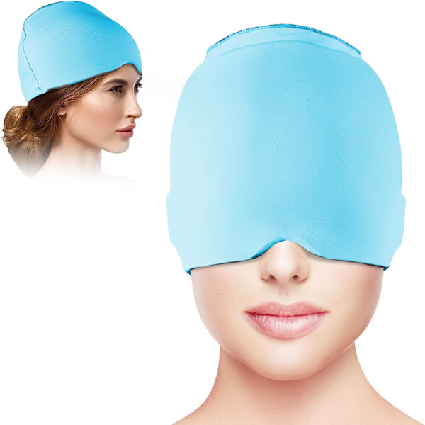 Huvudvärk Förkylning Migrän Relief Head Ice Pack Wrap Blue Double Layer