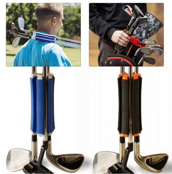 Bärbar golfklubbhållare för 6 golfklubbor grey